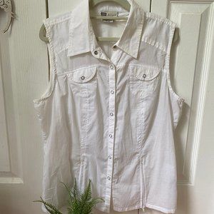 Vintage White Button Down Tank!!!